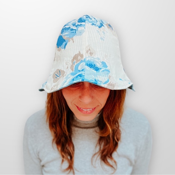 ♻️ Upcycle Summer Bucket Hats Spring Hat Reversible Womens Small Eco-Friendly - Picture 2 of 9